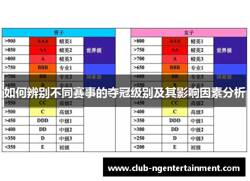 如何辨别不同赛事的夺冠级别及其影响因素分析