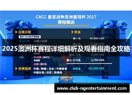 2025澳洲杯赛程详细解析及观看指南全攻略